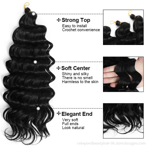 Curly Braiding hair Ocean Wave Synthetic Crochet Hair Extension for  Women